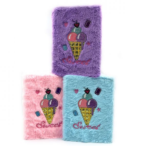 Блокнот з хутром А-5 80аркушів клітинка, крем папір, Sweet Блокнот з хутром А-5 80аркушів клітинка, крем папір, Sweet