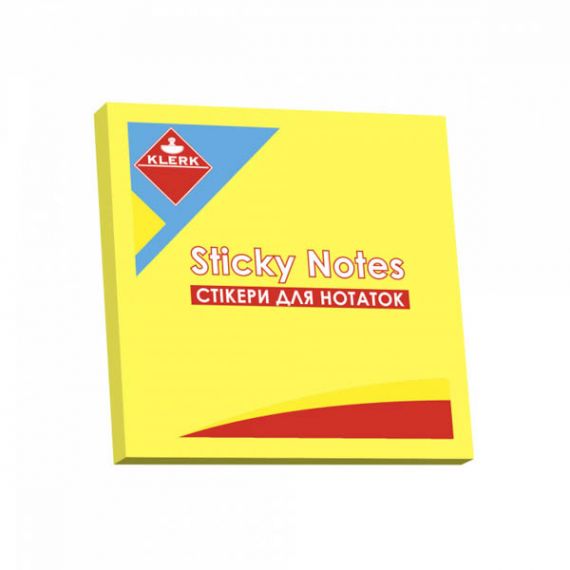 Бумага для заметок кл 76х76/100л неон желтая Klerk Бумага для заметок кл 76х76/100л неон желтая Klerk