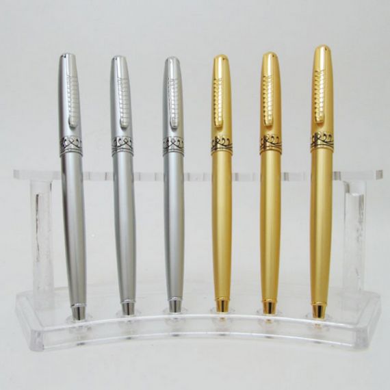Ручка кулькова Baixin поворотна металева золото/срібло