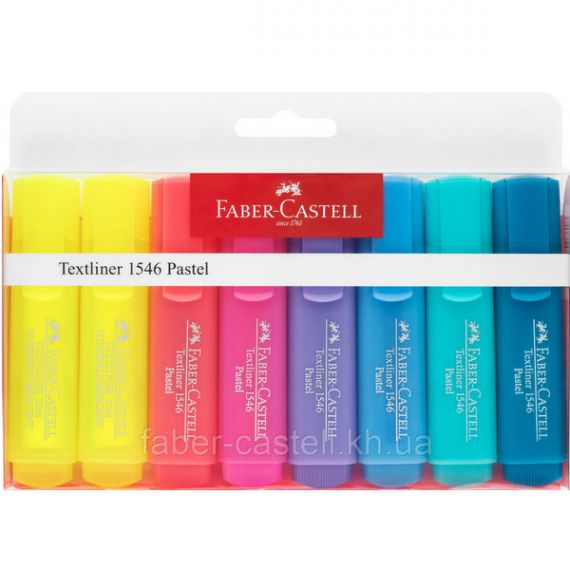 Набір маркерів текстових Faber-Castell Textliner PASTEL 7+1 жовтий в пластиковому футлярі 1-5мм Набір маркерів текстових Faber-Castell Textliner PASTEL 7+1 жовтий в пластиковому футлярі 1-5мм