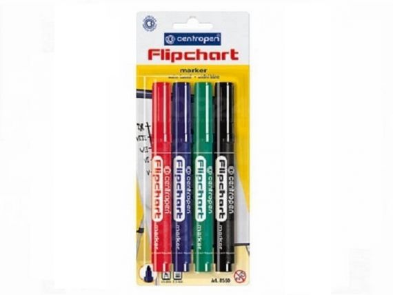Набір маркерів для фліпчартів Centropen 4 кольори 2.5мм круглі на блістері Набір маркерів для фліпчартів Centropen 4 кольори 2.5мм круглі на блістері