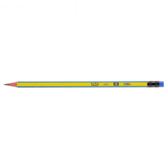 Карандаш графитный Deli НB POP микс с ластиком треугольный Карандаш графитный Deli НB POP микс с ластиком треугольный