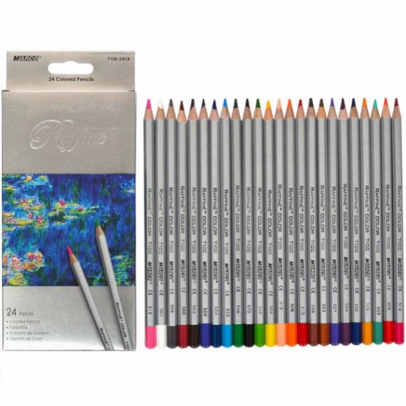 Карандаши цветные 24шт. Marco Raffine
