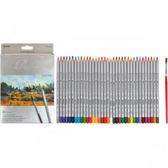 Карандаши цветные 36шт. Marco Raffine акварельные + кисть Карандаши цветные 36шт. Marco Raffine акварельные + кисть