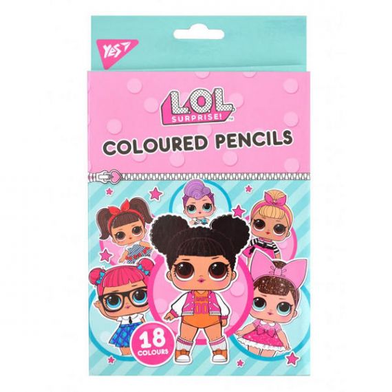 Карандаши цветные 18шт. YES LOL Sweety треугольные Карандаши цветные 18шт. YES LOL Sweety треугольные
