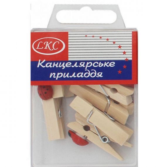 Набор прищепок деревяных декоративных 10шт*3,5см Набор прищепок деревяных декоративных 10шт*3,5см