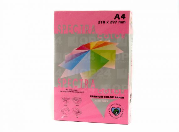 Бумага цветная А-4 80г 100л неон малиновая Spectra Color Бумага цветная А-4 80г 100л неон малиновая Spectra Color