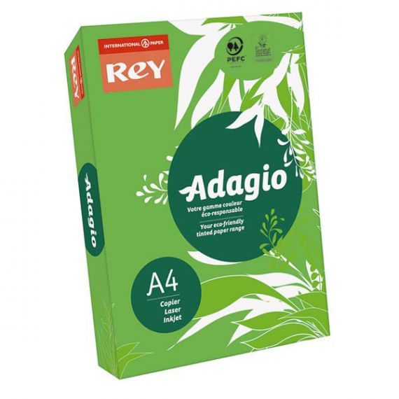Бумага цветная А-4 80г 500л интенсив зеленый темный Deep Green Rey Adagio Бумага цветная А-4 80г 500л интенсив зеленый темный Deep Green Rey Adagio