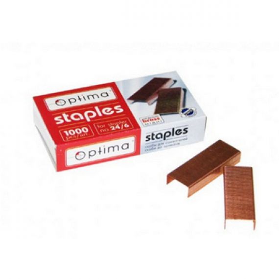 Скоби Optima для степлера №24/6 мідні Скоби Optima для степлера №24/6 мідні