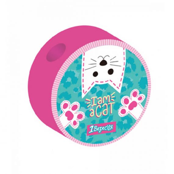 Точилка 1Вересня пластиковая с контейнером круглая I am a cat Точилка 1Вересня пластиковая с контейнером круглая I am a cat