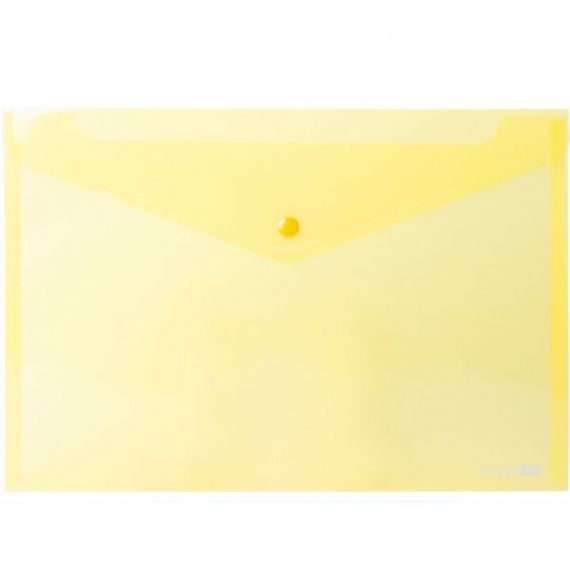 Папка пластикова А-4 на кнопці Economix прозора жовта Папка пластикова А-4 на кнопці Economix прозора жовта