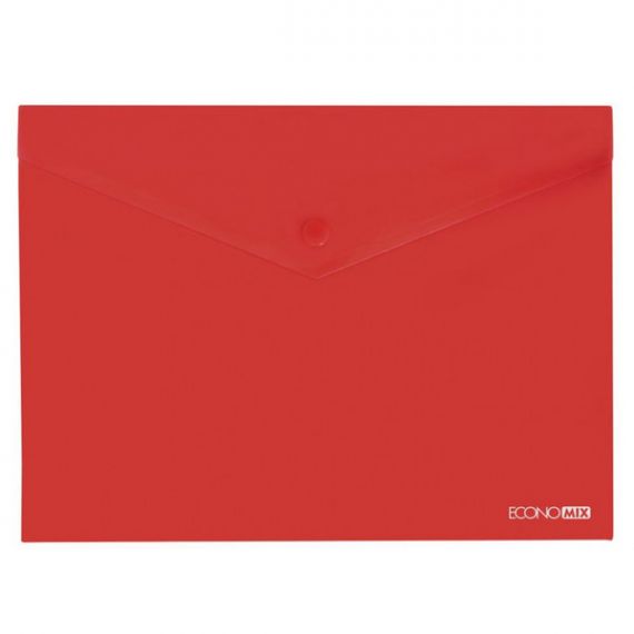 Папка пластикова В-5 на кнопці Economix прозора червона Папка пластикова В-5 на кнопці Economix прозора червона
