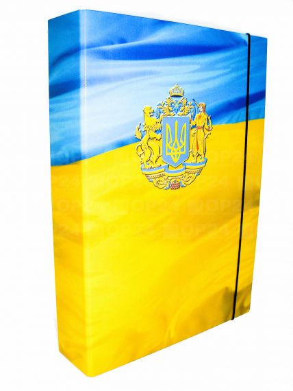 Папка-коробка на резинке ITEM А-4 60мм Флаг и герб Папка-коробка на резинке ITEM А-4 60мм Флаг и герб
