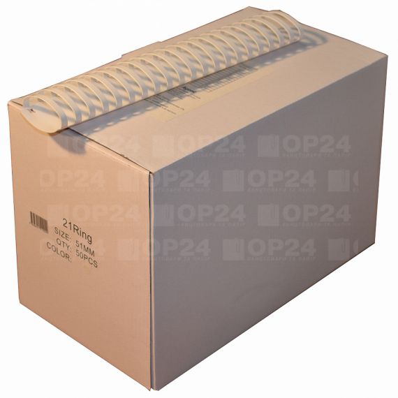 Пружина пластиковая 51мм белая круглая (до 450л.) Пружина пластиковая 51мм белая круглая (до 450л.)