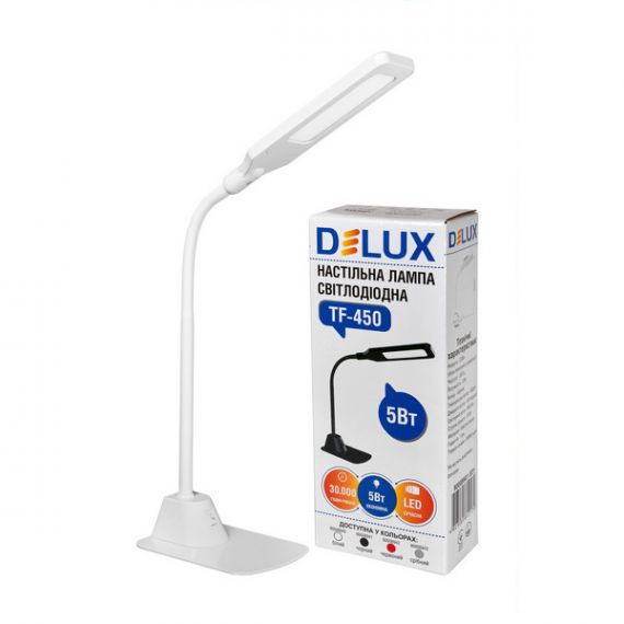 Світильник настільний 5W (світодіодний) білий Delux Світильник настільний 5W (світодіодний) білий Delux