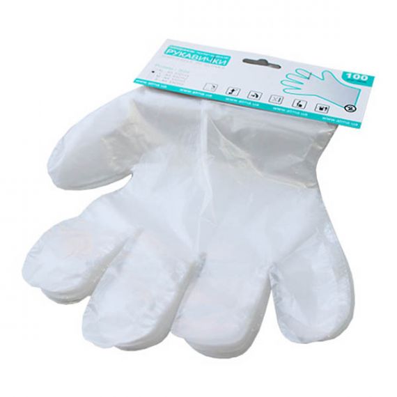 Рукавички одноразові поліетиленові (ціна за 100шт)