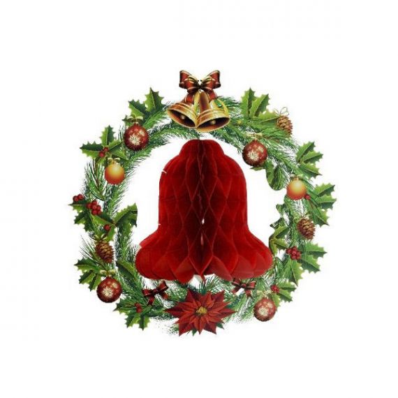 Украшение бумажное новогоднееКолокольчик Украшение бумажное новогоднееКолокольчик
