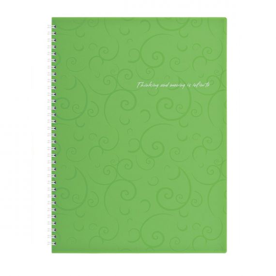 Тетрадь спираль А-4 80л кл пластик салатовая Barocco Buromax Тетрадь спираль А-4 80л кл пластик салатовая Barocco Buromax