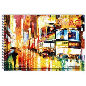 Альбом для рисования А-3 120г твердая подложка 30л пружина Альбом для рисования А-3 120г твердая подложка 30л пружина