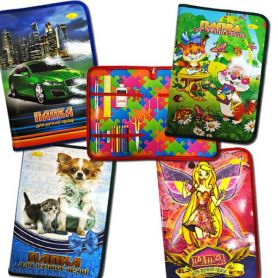 Папка для праці А-4 картон на блискавці міх4 Апельсин Папка для праці А-4 картон на блискавці міх4 Апельсин