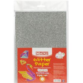 Картон з глітером А-4 сріблястий 5шт/уп MAXI Картон з глітером А-4 сріблястий 5шт/уп MAXI