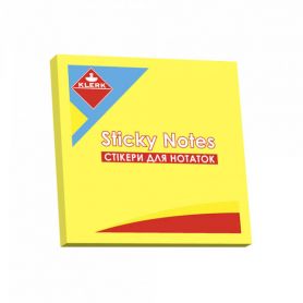 Бумага для заметок кл 76х76/100л неон желтая Klerk Бумага для заметок кл 76х76/100л неон желтая Klerk