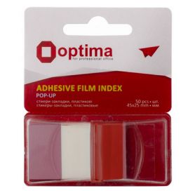 Индексы пластиковые клейкие 12х45 50л красные Optima Индексы пластиковые клейкие 12х45 50л красные Optima