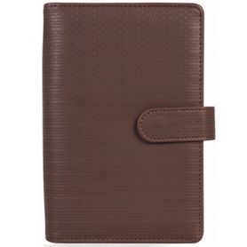 Бизнес-организатор 130х190мм на магните, комбинированная обложка, коричневый