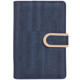 Бизнес-организатор 130х190мм на магните, комбинированная обложка, фактура- пробка, синий