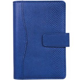 Бизнес-организатор 130х190мм на магните, искусственная кожа фактура-змея, синий