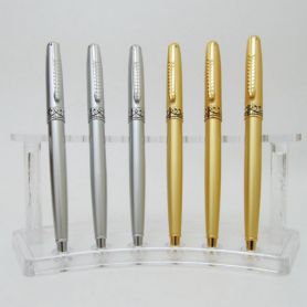 Ручка кулькова Baixin поворотна металева золото/срібло Ручка кулькова Baixin поворотна металева золото/срібло