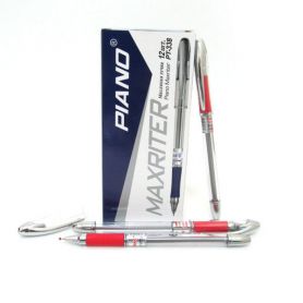 Ручка масляная Piano Maxriter резиновый грип, прозрачный корпус, красная Ручка масляная Piano Maxriter резиновый грип, прозрачный корпус, красная