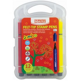 Фломастеры 12шт. MAXI Jambo в пластиковом пенале