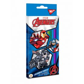 Карандаши цветные 12шт.= 24цв. YES Marvel двухсторонние треугольные Карандаши цветные 12шт.= 24цв. YES Marvel двухсторонние треугольные