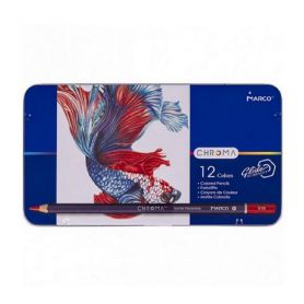 Карандаши цветные 12шт. Marco Chroma в металлическом пенале