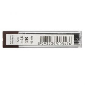 Грифель KOH-I-NOOR 0.5мм 2В (12шт в футляре)