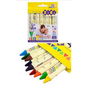 Олівці воскові 10шт Zibi KIDS Line трикутні JUMBO Олівці воскові 10шт Zibi KIDS Line трикутні JUMBO