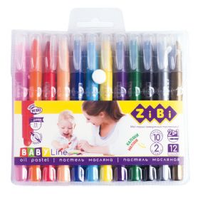 Пастель олійна 12шт шовкова, акварельний ефект, пластиковий корпус ZiBi BABY Line Пастель олійна 12шт шовкова, акварельний ефект, пластиковий корпус ZiBi BABY Line