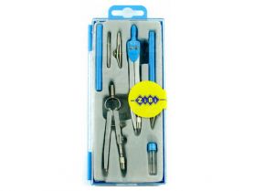 Готовальня ZiBi 7 предметів, циркуль 120мм синя Basis KIDS Line