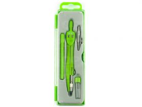 Готовальня ZiBi 4 предмета, циркуль 120мм салатова Basis Neon KIDS Line