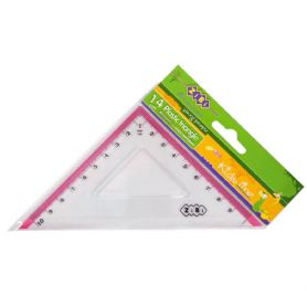 Треугольник пластиковый 45х45 10см прозрачный с розовой полосой ZiBi Треугольник пластиковый 45х45 10см прозрачный с розовой полосой ZiBi