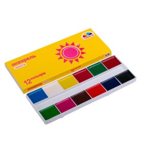 Акварель 12 кольорів Малята Гамма UA Нововолинськ в картоні, без пензлика Акварель 12 кольорів Малята Гамма UA Нововолинськ в картоні, без пензлика