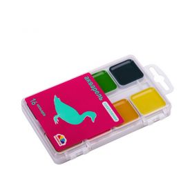 Акварель 16 кольорів Захоплення Гамма UA Нововолинськ 2-х ярусна пластикова упаковка, без пензлика Акварель 16 кольорів Захоплення Гамма UA Нововолинськ 2-х ярусна пластикова упаковка, без пензлика