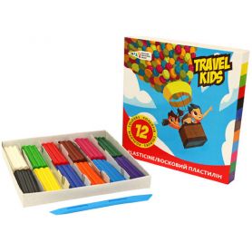 Пластилін WIG Travel Kids 12 кольорів 144г восковий Пластилін WIG Travel Kids 12 кольорів 144г восковий