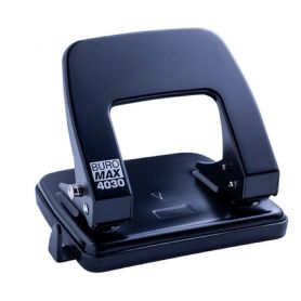 Діркопробивач Buromax 25арк металевий з лінійкою чорний Діркопробивач Buromax 25арк металевий з лінійкою чорний