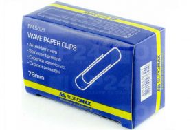 Скріпка 78мм овальна 50шт Buromax хвиля Скріпка 78мм овальна 50шт Buromax хвиля
