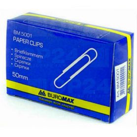 Скріпка 50мм овальна 100шт Buromax хвиля Скріпка 50мм овальна 100шт Buromax хвиля