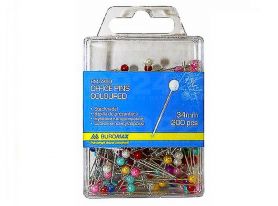 Шпильки канцелярські 200шт кольорові, пластиковий бокс Buromax Шпильки канцелярські 200шт кольорові, пластиковий бокс Buromax