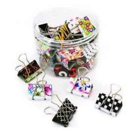 Біндер 32мм кольоровий мікс Квіти Біндер 32мм кольоровий мікс Квіти