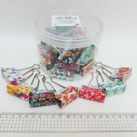 Біндер 41мм кольоровий мікс Квіти Біндер 41мм кольоровий мікс Квіти